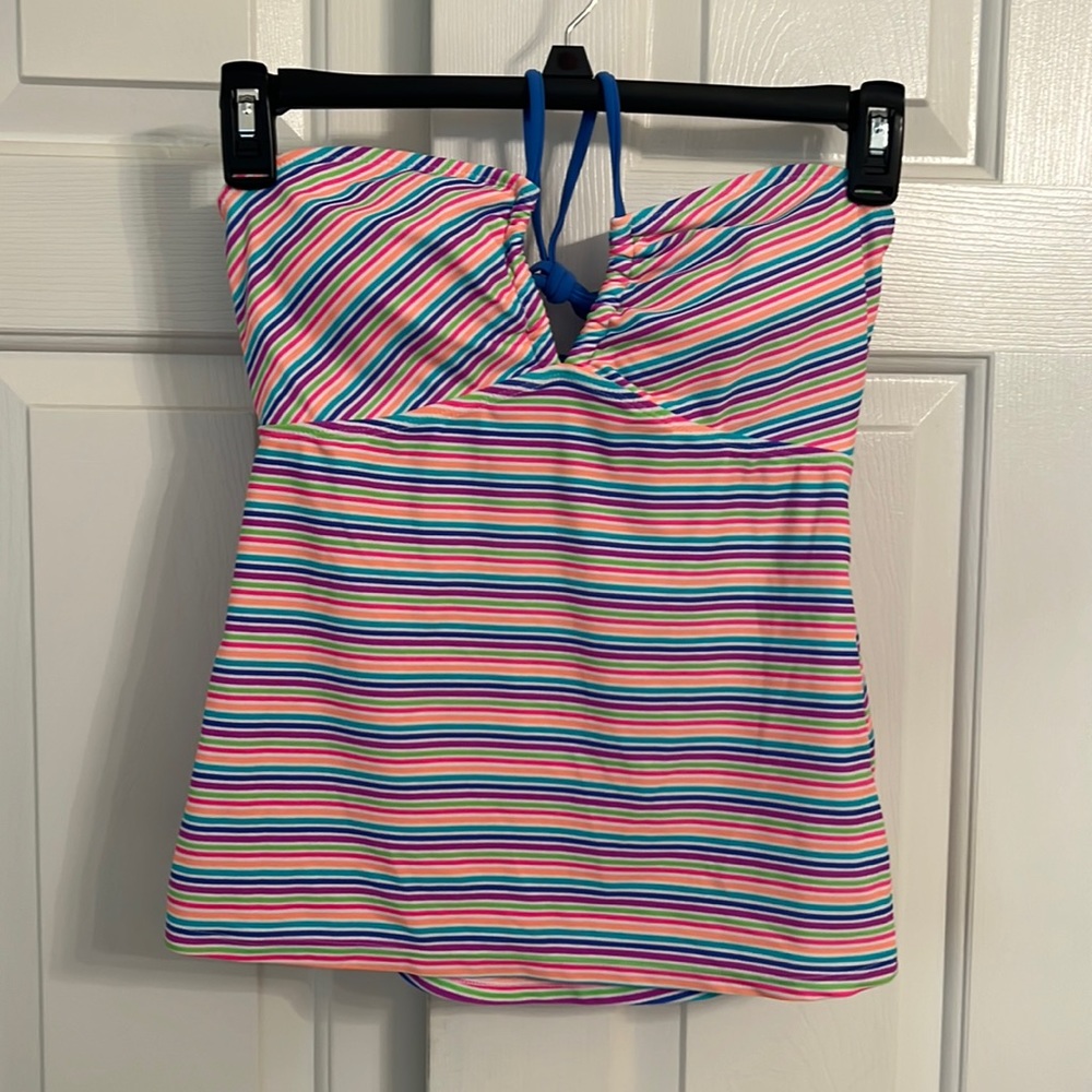 U30- 2 Large Tankini Tops: 1) Hula Honey Halter 2) Unbranded Racerback